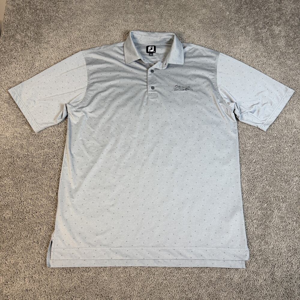 FootJoy Golf Polo Shirt Mens XL Gray FJ Monogram Moisture Wicking Stretch